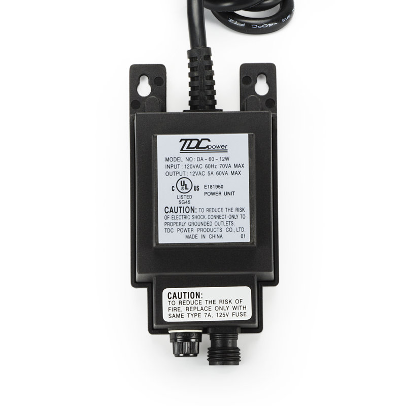 60W 12V Black Plug-In Landscape Lighting Transformer