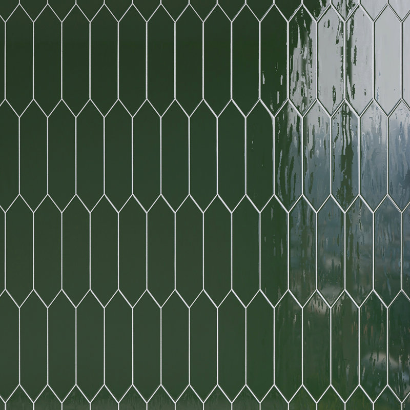 Atlanta 2.95 in. X 11.81 in. Glossy Ceramic Picket Wall Tile, Green