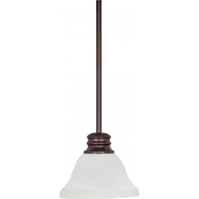 Charmaine 1 - Light Single Pendant, No, Old Bronze, Alabaster Swirl Glass