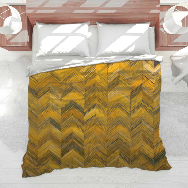 Yellow Chevron Pattern Comforter, Twin Extra Long