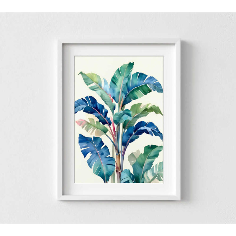 Art mural feuille de bananier tropical: encadré ou imprimé, plusieurs tailles