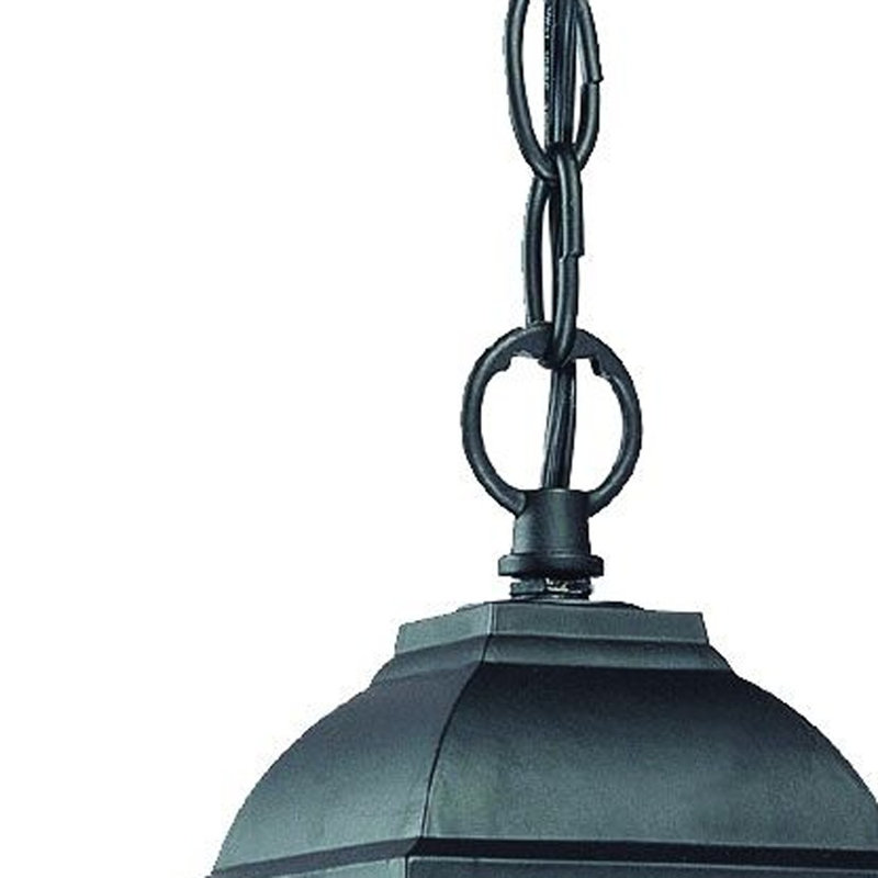 Luminaire suspendu d'extérieur en verre biseauté, Noir mat