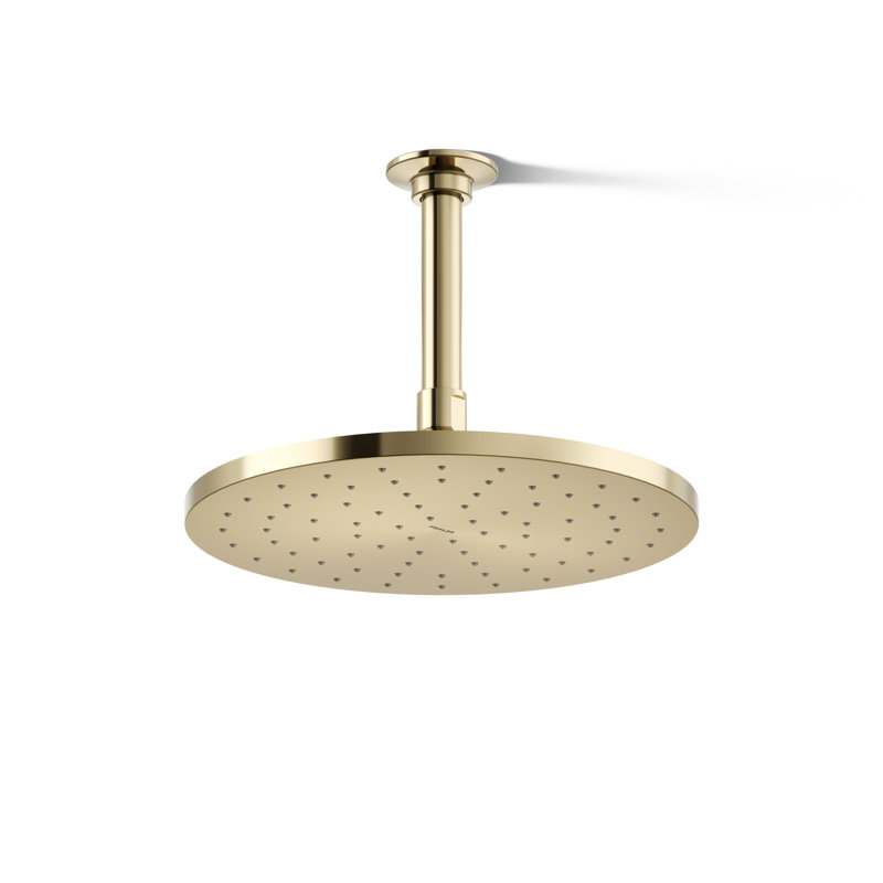 Contemporary Full Fixed Shower Head with Katalyst Air Induction Spray, Vibrant French Gold