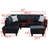3-Piece Flannel Sectional Sofa-1288810903-1288810897