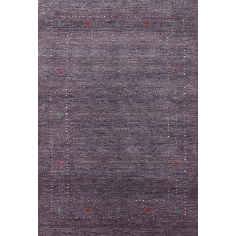 Purple Handmade Gabbeh Oriental Rug 4x6