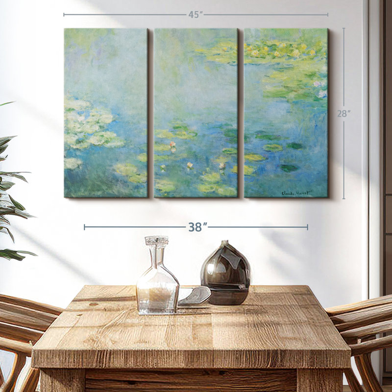 "Nymphéas III" sur toile, H 45 po x l 28 po