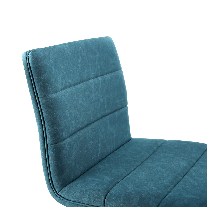 Tabouret tournant à hauteur réglable Kristen, Or rose, Bleu sarcelle