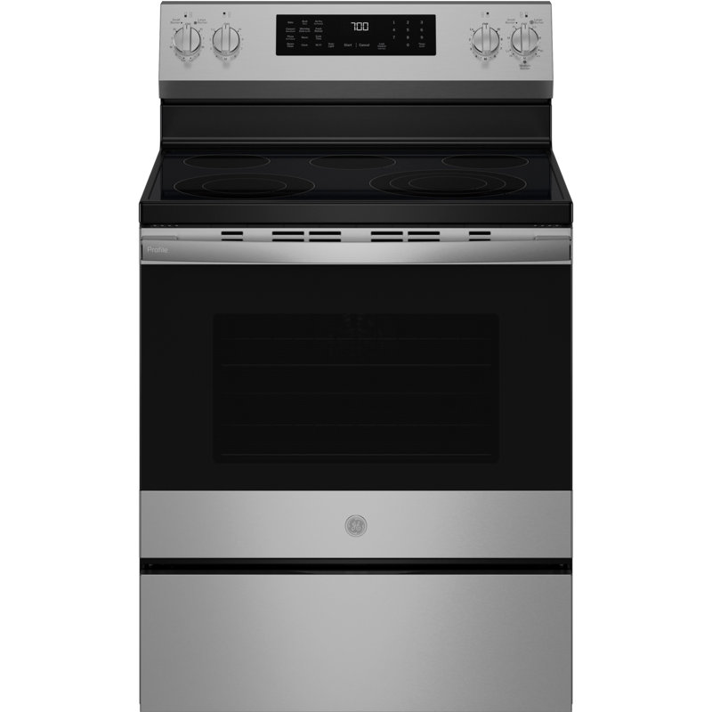 GE Profile ENERGY STAR® 30” Smart Free-Standing Electric Convection Range with No Preheat Air Fry and EasyWas Oven Tray