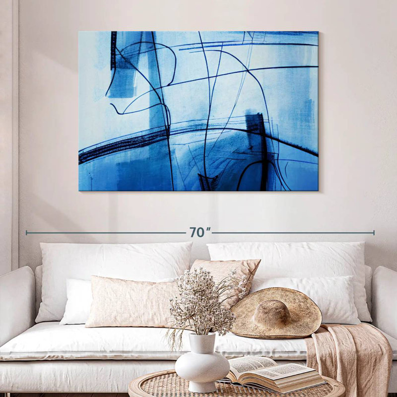 Lignes bleues abstraites Avery