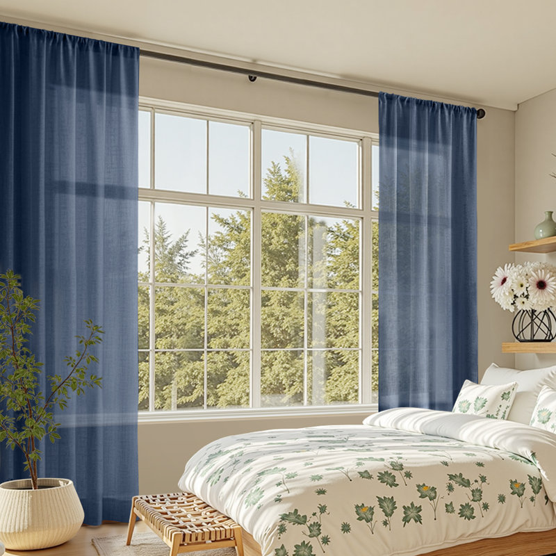 Ensemble de panneaux de rideaux diaphanes pour salon, Blanc, l 52 po x L 108 po