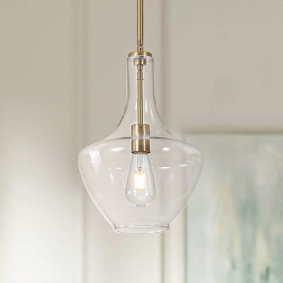 Luminaire suspendu en verre doré à 1 lumière pour salle à manger Meltzer