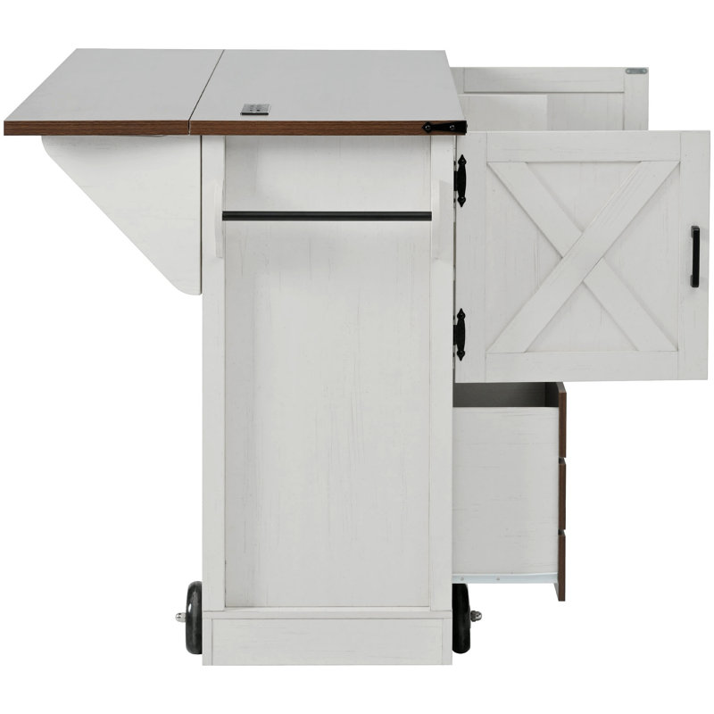 Îlot de cuisine 54 po avec abattant, Blanc