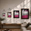 Chevy Silhouette Pink Retro - Framed Print-65618822-65618841