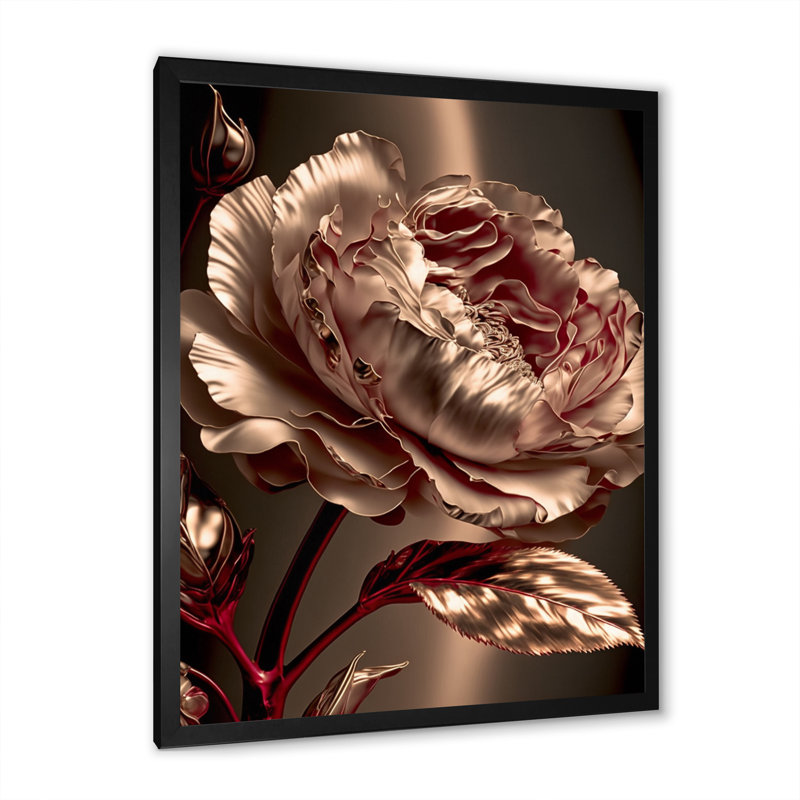 Art mural sur toile Gilded Rose Vintage Glam II, L 24 po x H 32 po, Impression noire sur toile encadrée