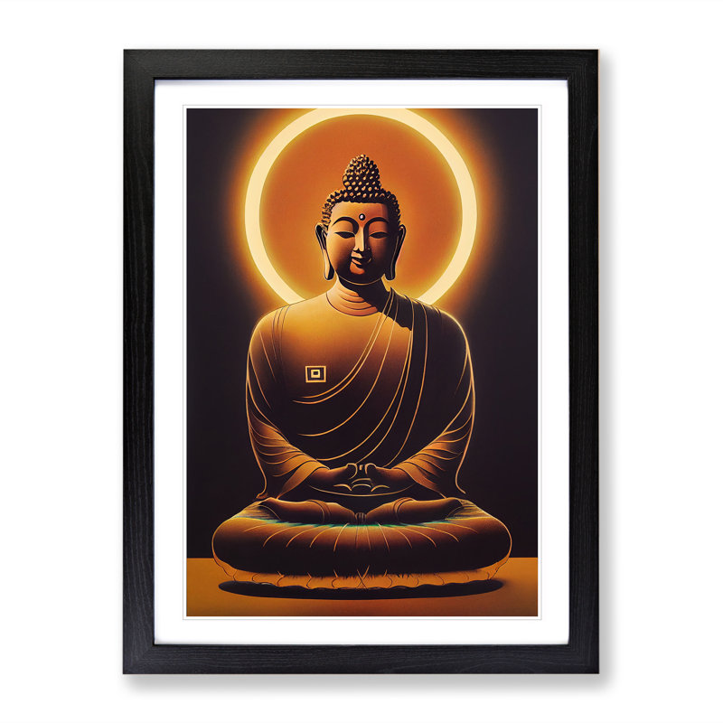 Honest Buddha - Single Picture Frame Print, Black, 64cm H x 46cm W x 2cm D