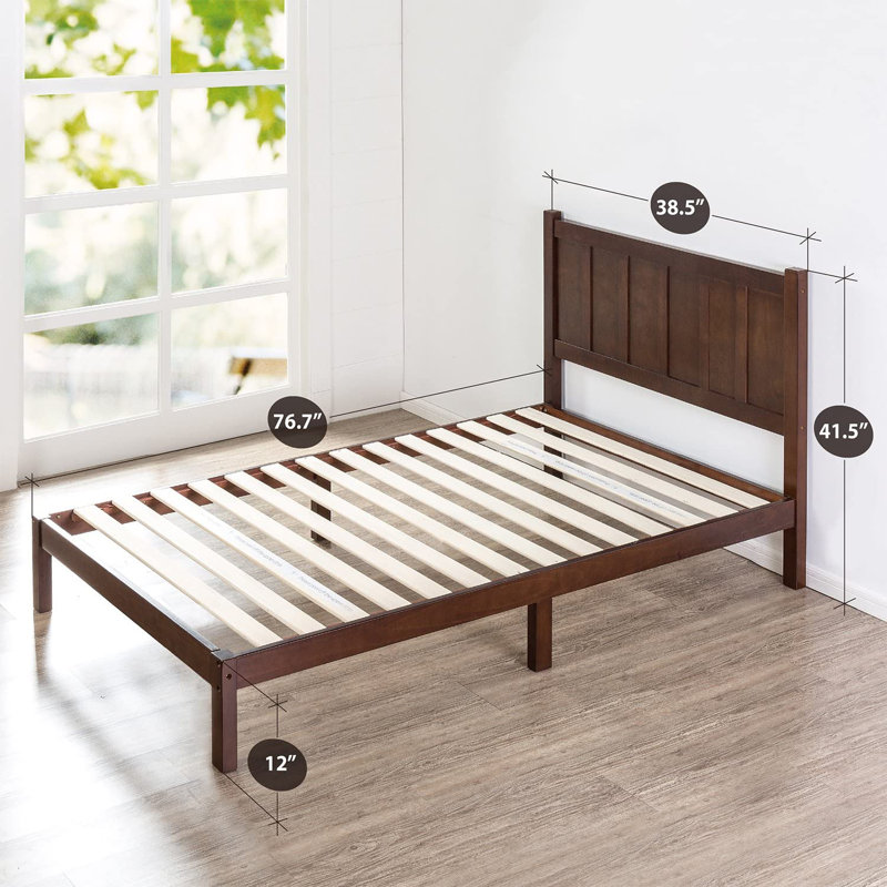 Lit plateforme en bois massif rustique moderneTalia, Simple