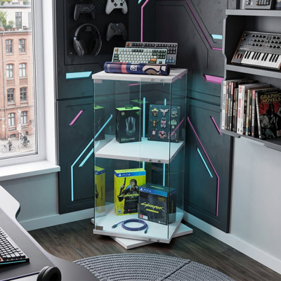 Glass 38 cm W Display Cabinet with Lighting