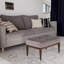 Banc rembourré en tissu Zydia