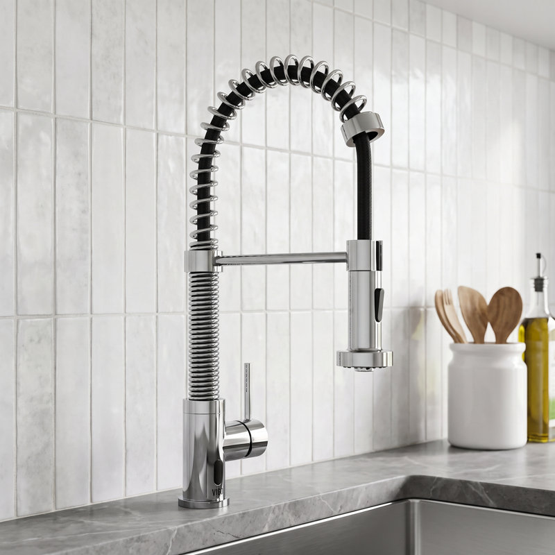Edison 19" H 1-handle Pull-Down 2-Function Sprayer Touchless Kitchen Faucet, Chrome