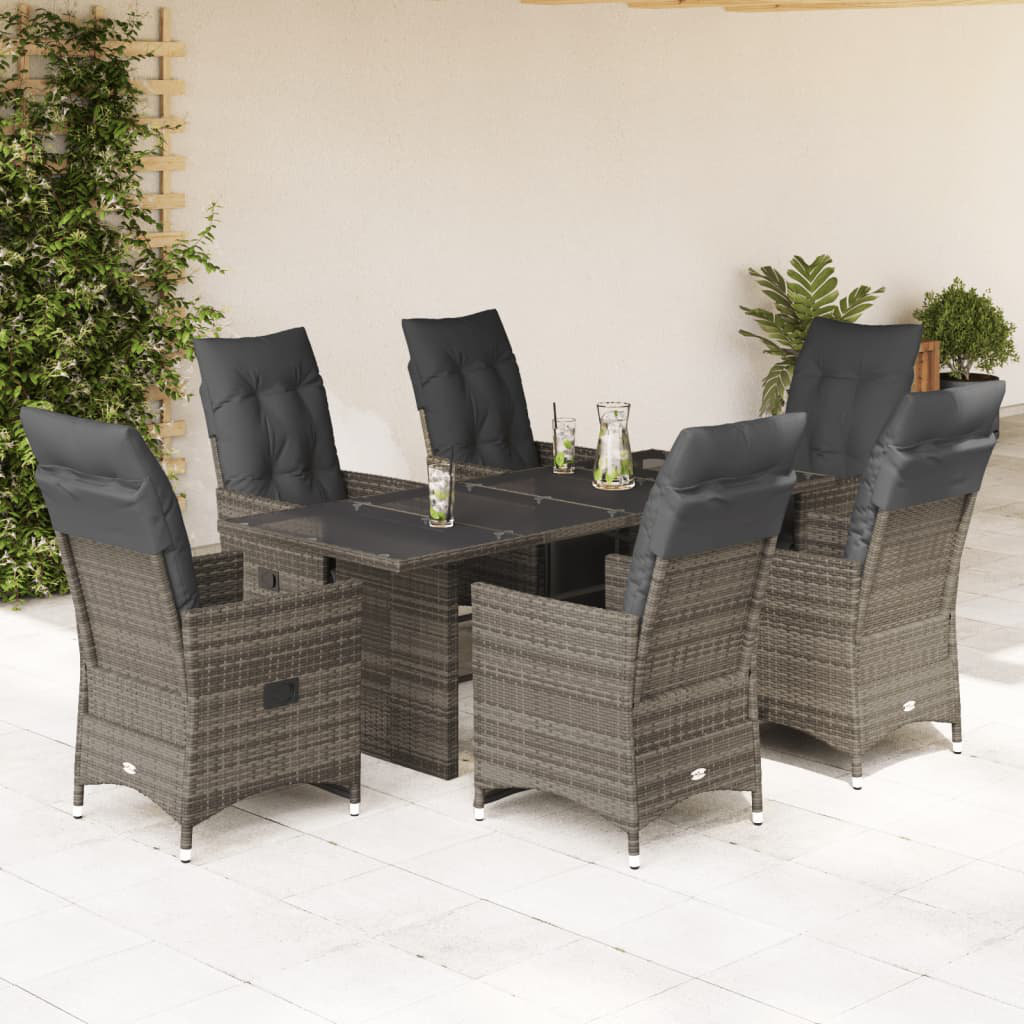 Vidaxl 7-Tlg. Garten-Bistro-Set mit Kissen