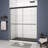 Bypass Shower Door, Sliding Door, With 1/4" Tempered Glass And Matted Black Finish 56-60"X70"-123210310