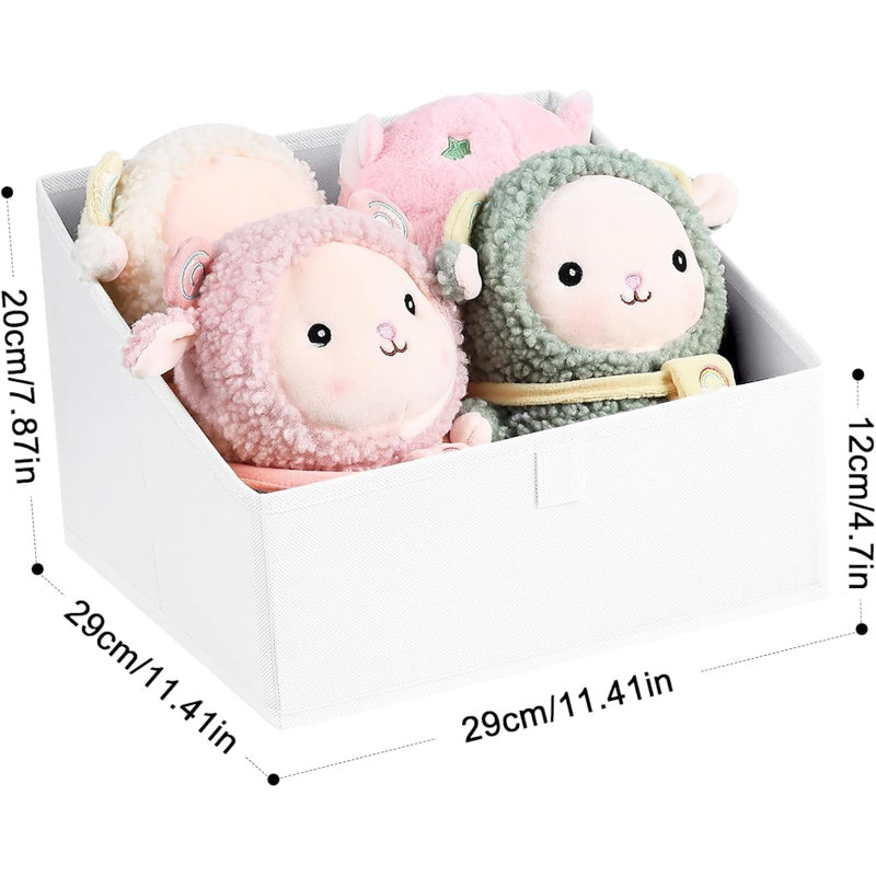 Fabric Closet Storage Bins 8 Pack - Foldable Trapezoid Shelf Organizer Baskets For Clothes, Toys, Books, Towels, Sturdy & Space-Saving Storage Solutions