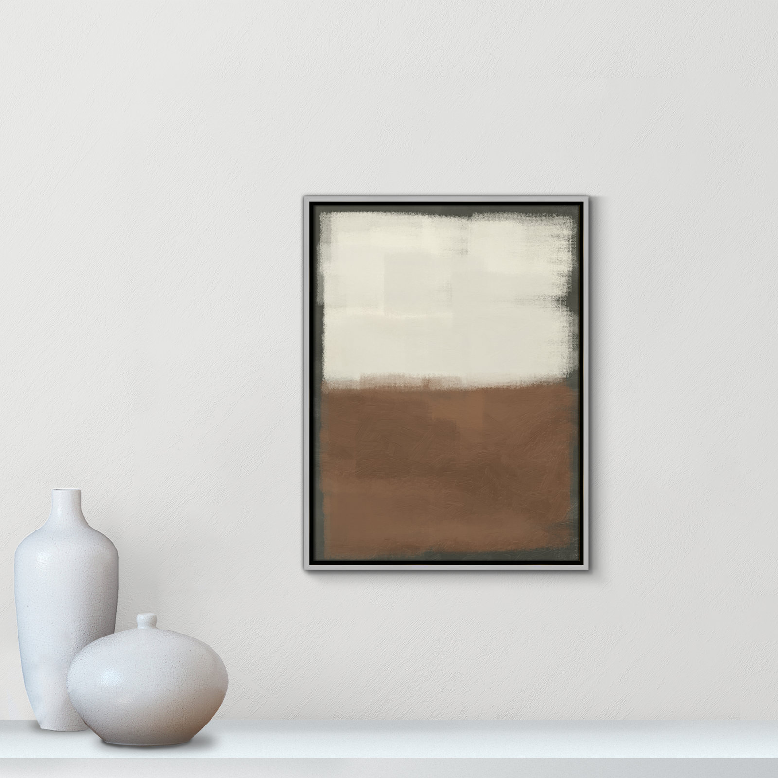 Alabaster Burst 2 - Floater Frame Print on Canvas, Silver , 25.5" H x 19.5" W x 2" D