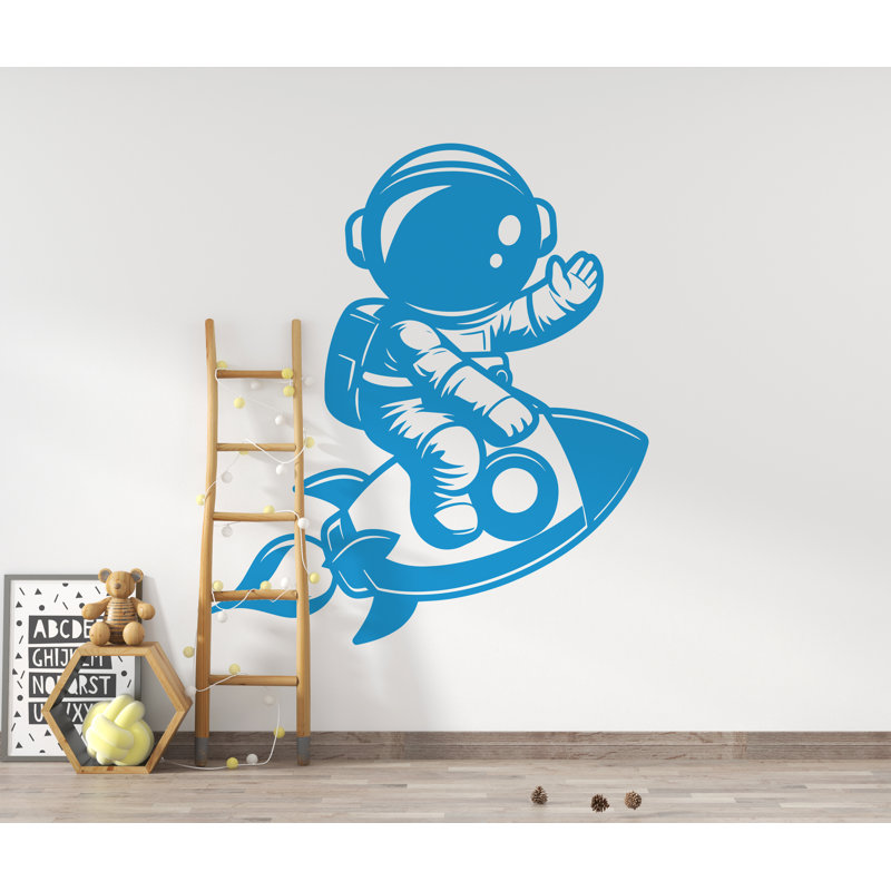 Décalcomanie murale astronaute fusée - chambre d'enfant, vinyle adhésif pour chambre d'enfant, décor de chambre de l'espace 294DRE