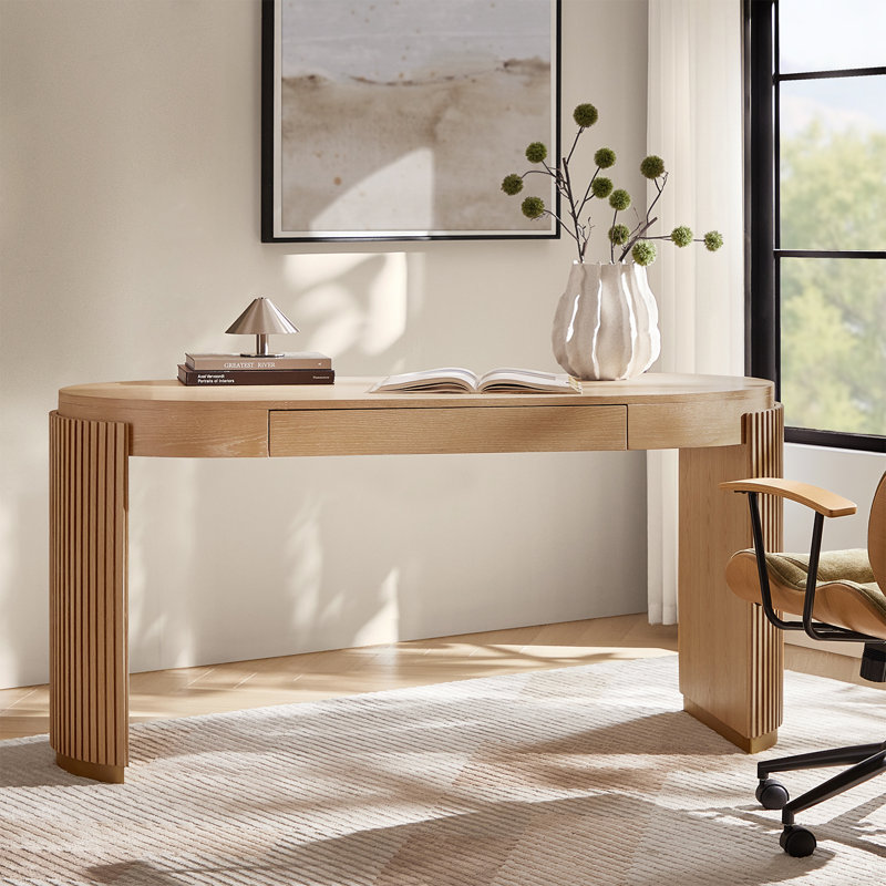 Bureau d'écriture cannelé l 60 po Kaybri, Oak