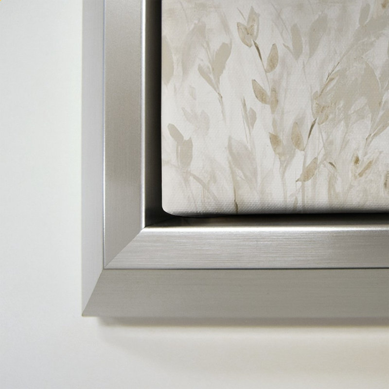 «Misty Taupe Leaves II» par Lanie Loreth - impression sur toile, 28" H x 40" W, Silver