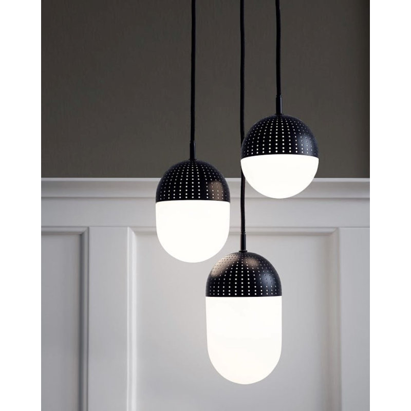 Dot Pendant (Medium), Black/White, Black, 125.3" H x 4.7" W x 4.7" D