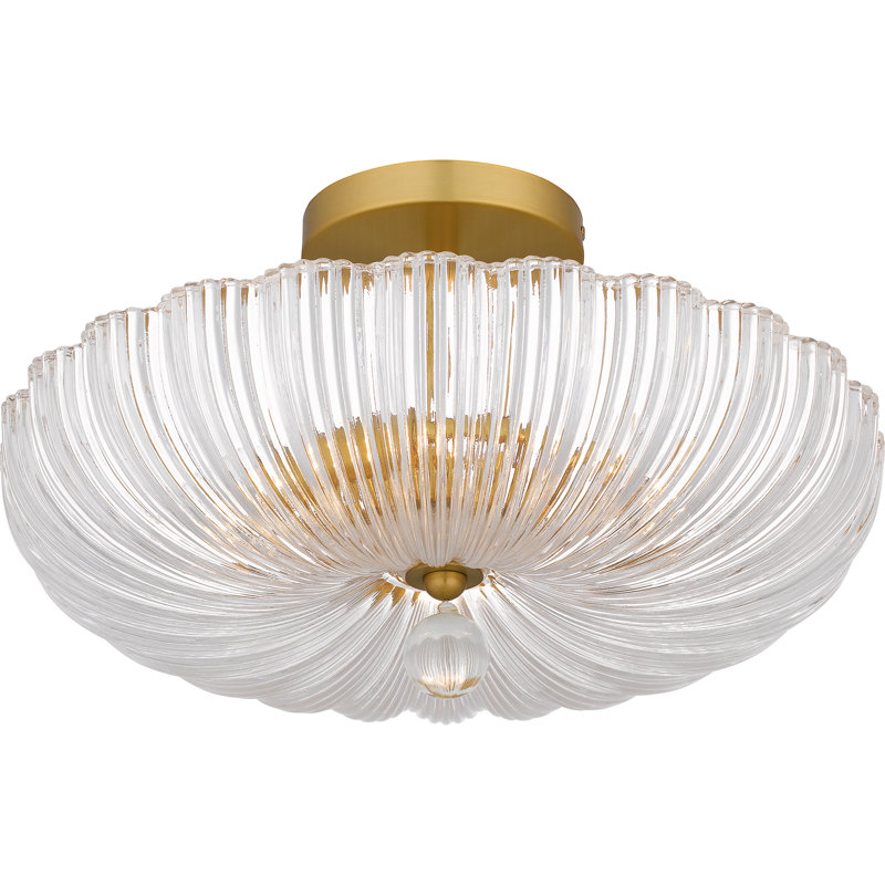 Irodia 3-Light Semi-Flush Mount, Brushed Gold