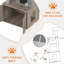 Tour pour arbre à chat moderne avec bac à litière caché - Condo à plusieurs niveaux, hamac, poteaux à griffer, plateforme de perchoir - Mobilier de salle de bain pour chat intégré - Armoire à litière pour chat fermée