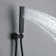 3-Function Digital Display Thermostatic Shower System With Waterfall & Rainfall Showerhead, Hand Shower