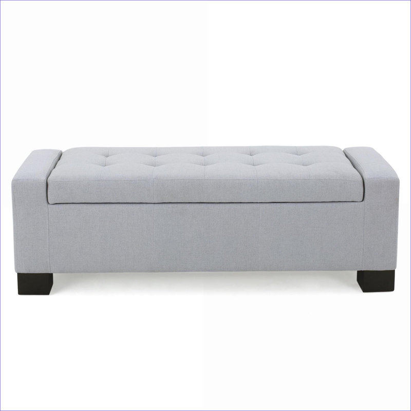  Banc de rangement avec repose-pieds Guernsey, Gris