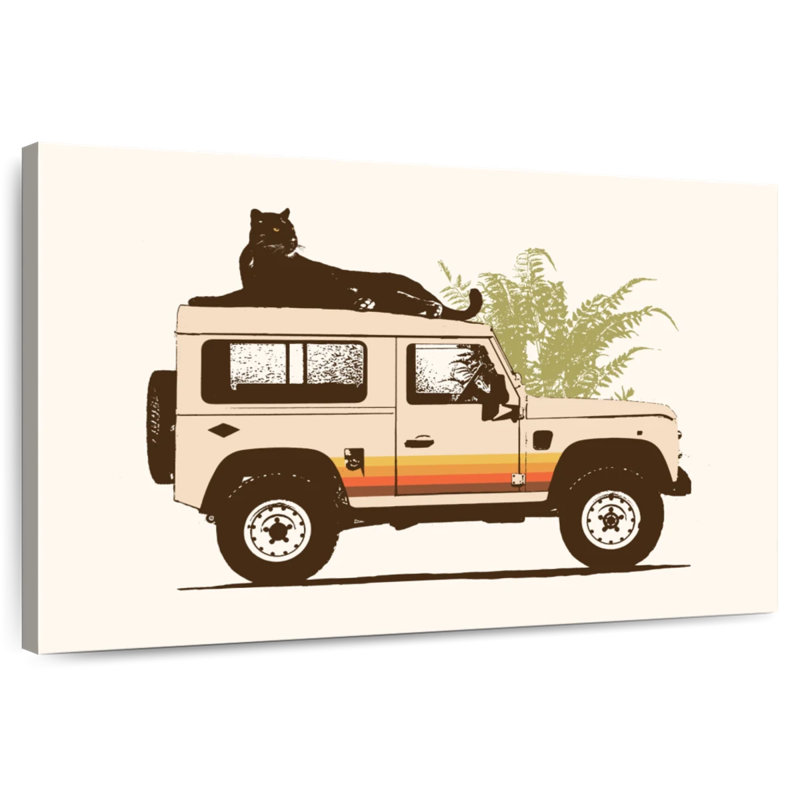 Mehar Black Panther On Car, H 34 po x l 51 po