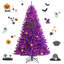 Arbre de Noël mauve en cachemire avec lumières DEL et décorations des Fêtes-1988876609