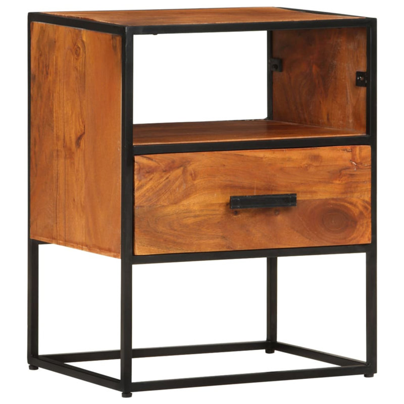 Andrey Solid Wood Frame End Table, Brown