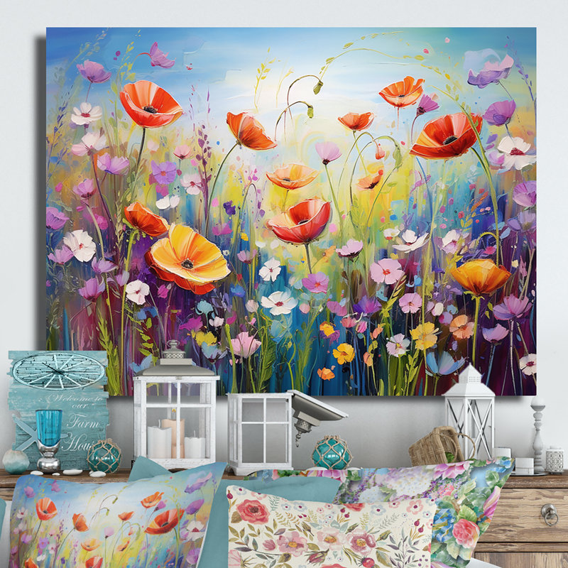 Fleurs sauvages Wild Rowers - décoration murale florale en métal, H 24 po x l 32 po