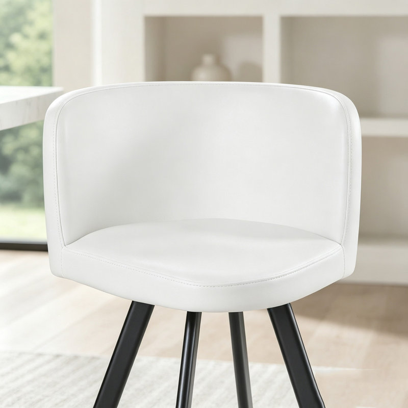Ensemble 4 pièces de chaises de salle à manger en cuir ciré à l'huile avec texture rétro et structure solide