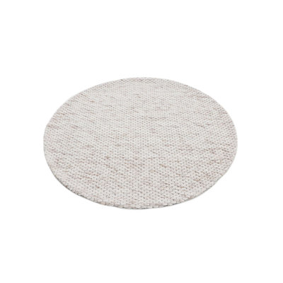 Handgefertigter Wollteppich aus in Beige meliert Hand Loomed Wool Rug in Mottled Beige