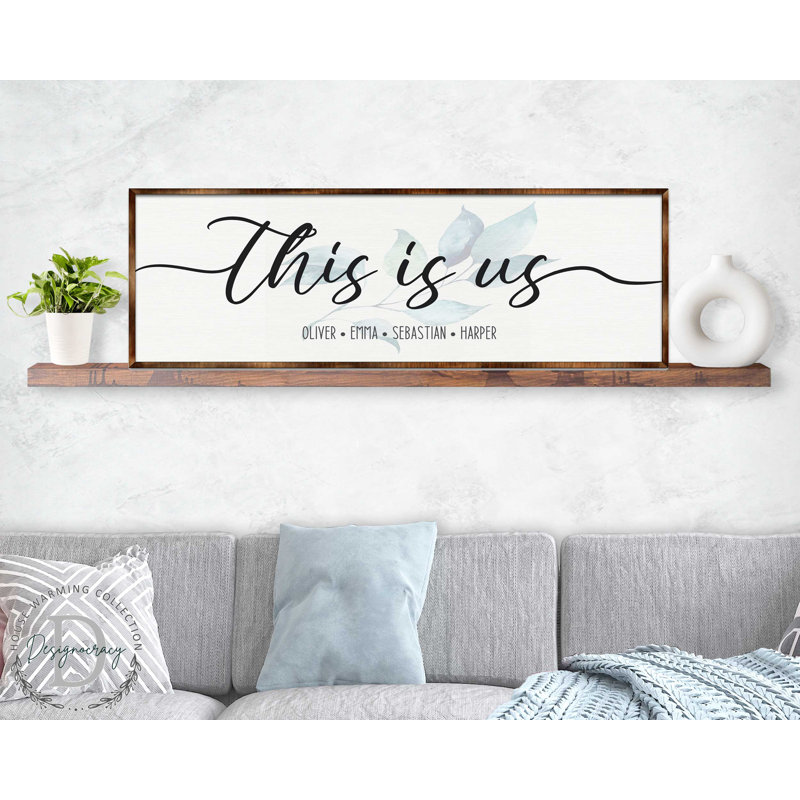 This This Us Us par G.DeBrekht - Cadre photo d'art textuel panoramique sur bois, H 9 po x l 27 po x P 0,5 po