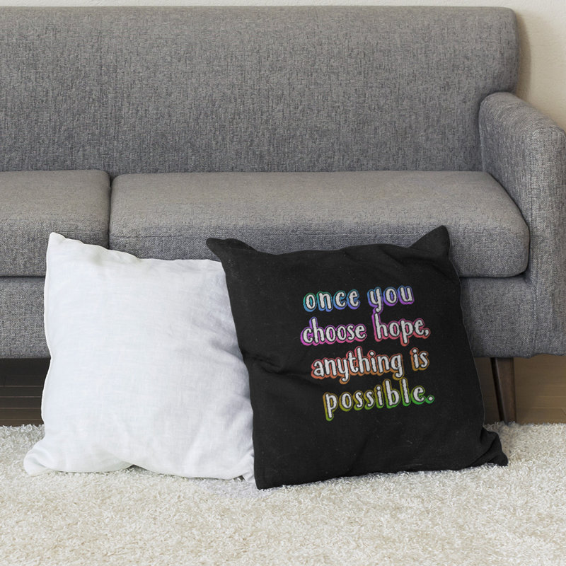Coussin de sol choisissez Hope, 40 po x 40 po, Arc-en-ciel