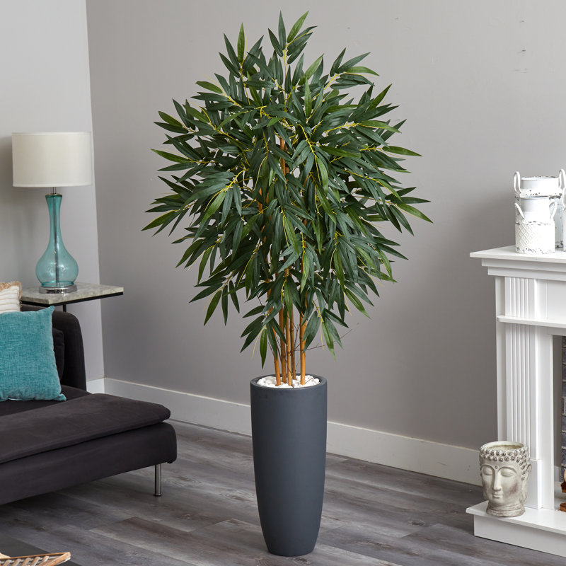 78'' Faux Bamboo Tree in Ceramic Planter