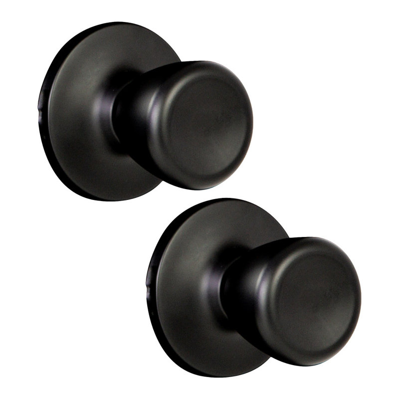 Faux bouton de porte tulipe traditionnel noir mat, placard non verrouillable et porte française, paquet de 2