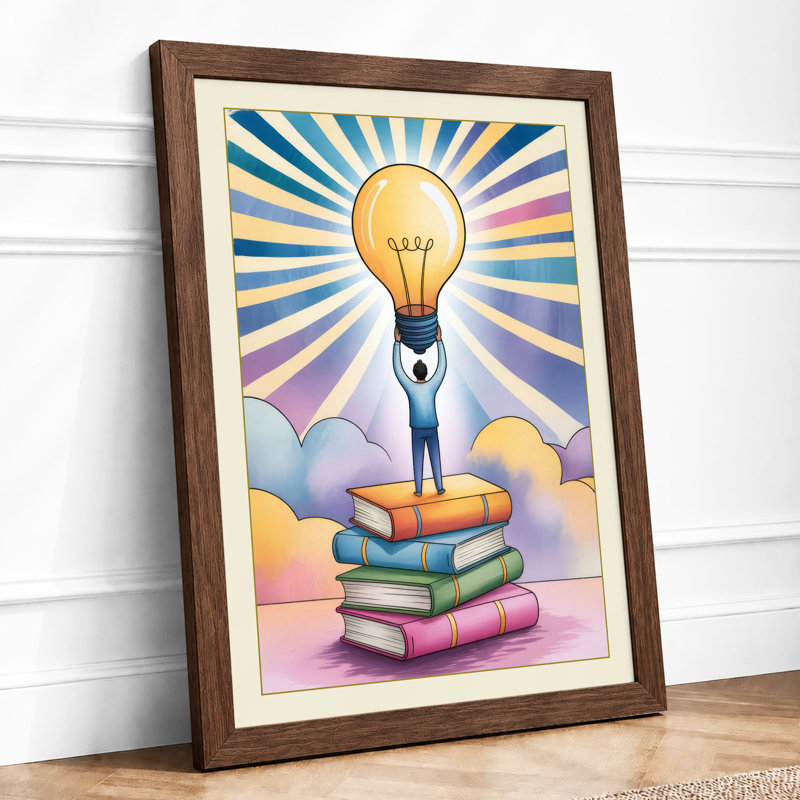 Reaching For Ideas Modern - Print, A2 - 59.4 x 42.0 cm, Walnut