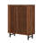 33.46" Modern Walnut Wooden  6-Tier Shoe Cabinet With Louvered Doors-1933676311