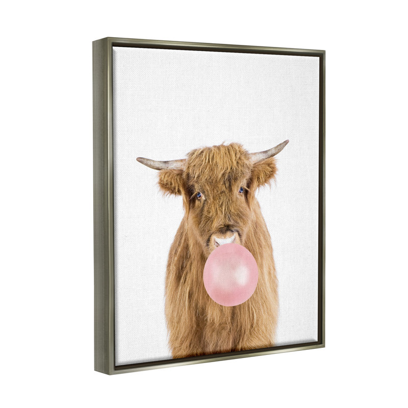 Impression sur bois Highland, H 31 po x l 25 po x P 1,7 po, Cadre flottant gris lustré
