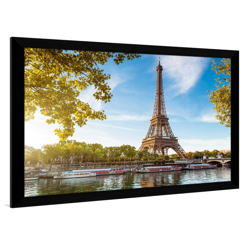«Paris, France», reproduction de photo encadrée, H 21,5 po x l 27,5 po x P 0,75 po, Cadre noir