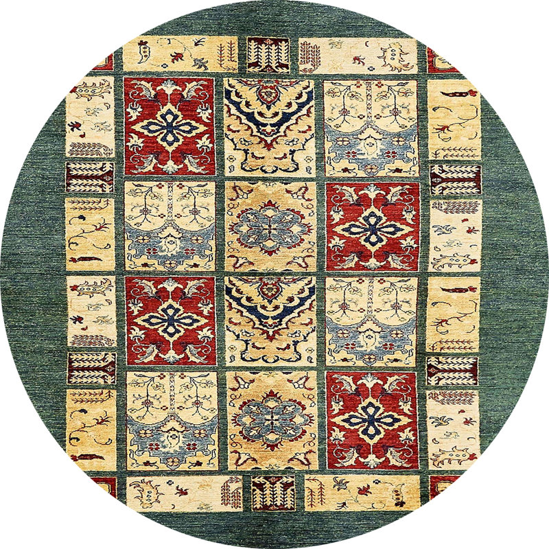 Tapis abstrait à motif abstrait moderne, Rond 6 pi